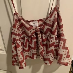 Zara trf front tie crop top